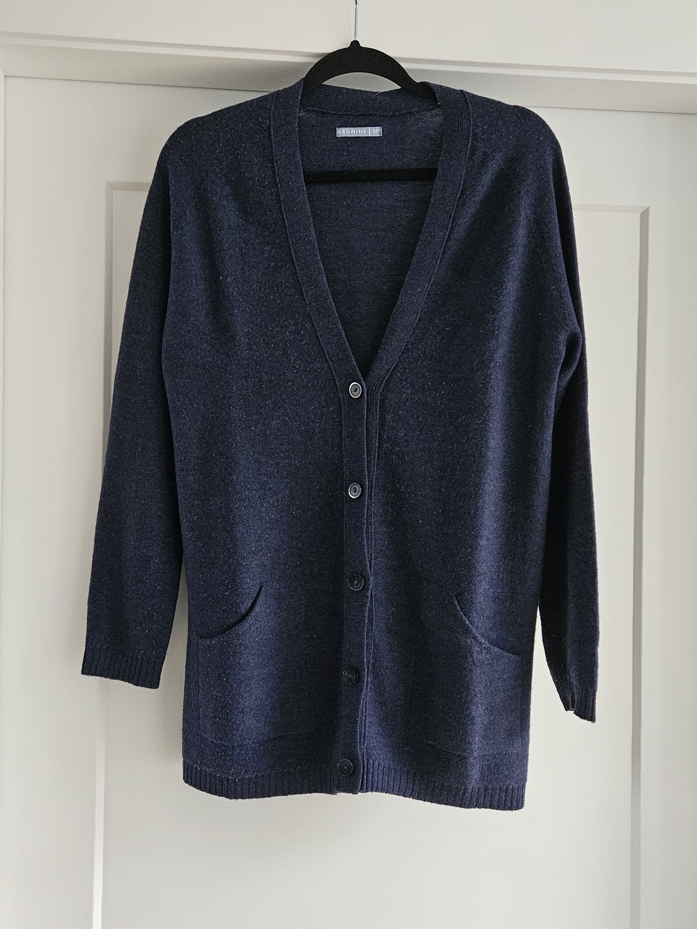 Le Petit Pull Erdaine Women's Navy V-Neck Cardigan Merino Wool Sz Small